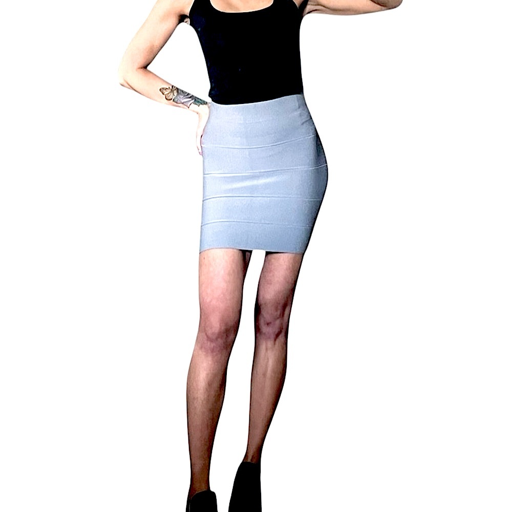 𝐁𝐂𝐁𝐆𝐌𝐀𝐗𝐀𝐙𝐑𝐈𝐀 Grey Bodycon Stretch Mini Skirt